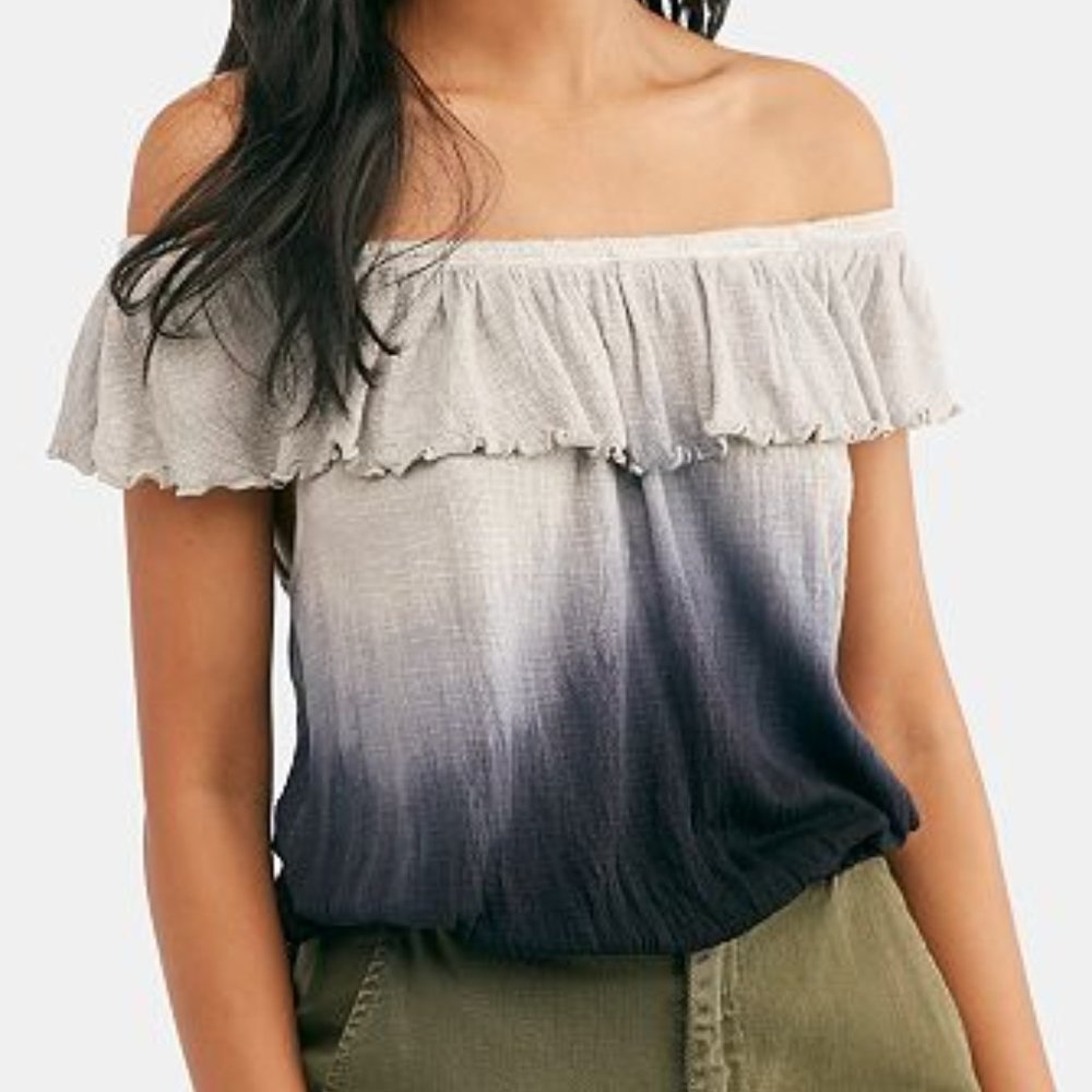 Free People Off Shoulder Fade Top ~ NEW